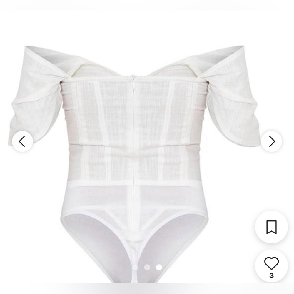 NWT 8 Pretty Little Things Bardot Draped Bust Corset Bodice Bodysuit - Taupe - Picture 7 of 9